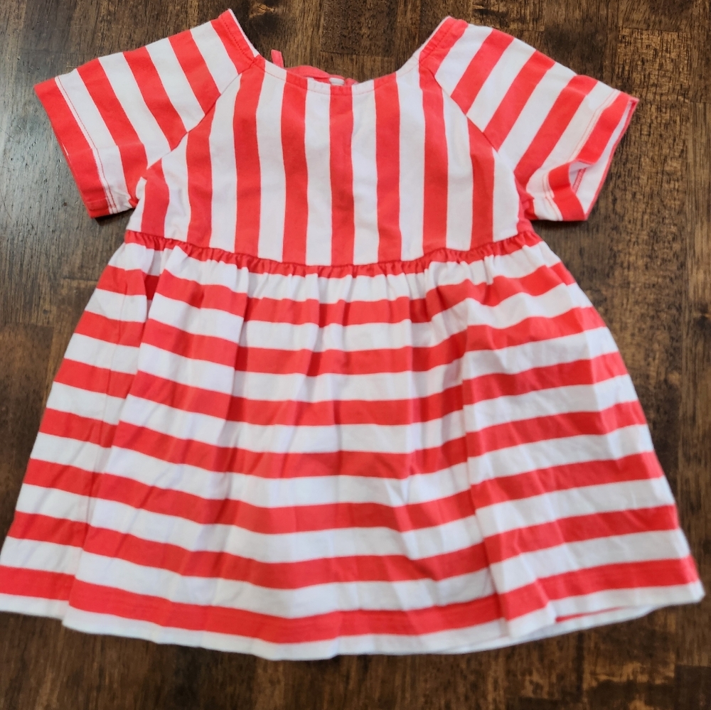 Hanna Andersson Striped Red and White Kids Peplum Top, size 5 (110)